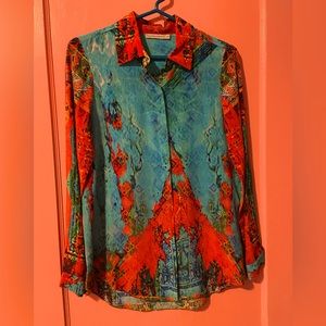 Tangerine NYC Silky Blouse size Small
